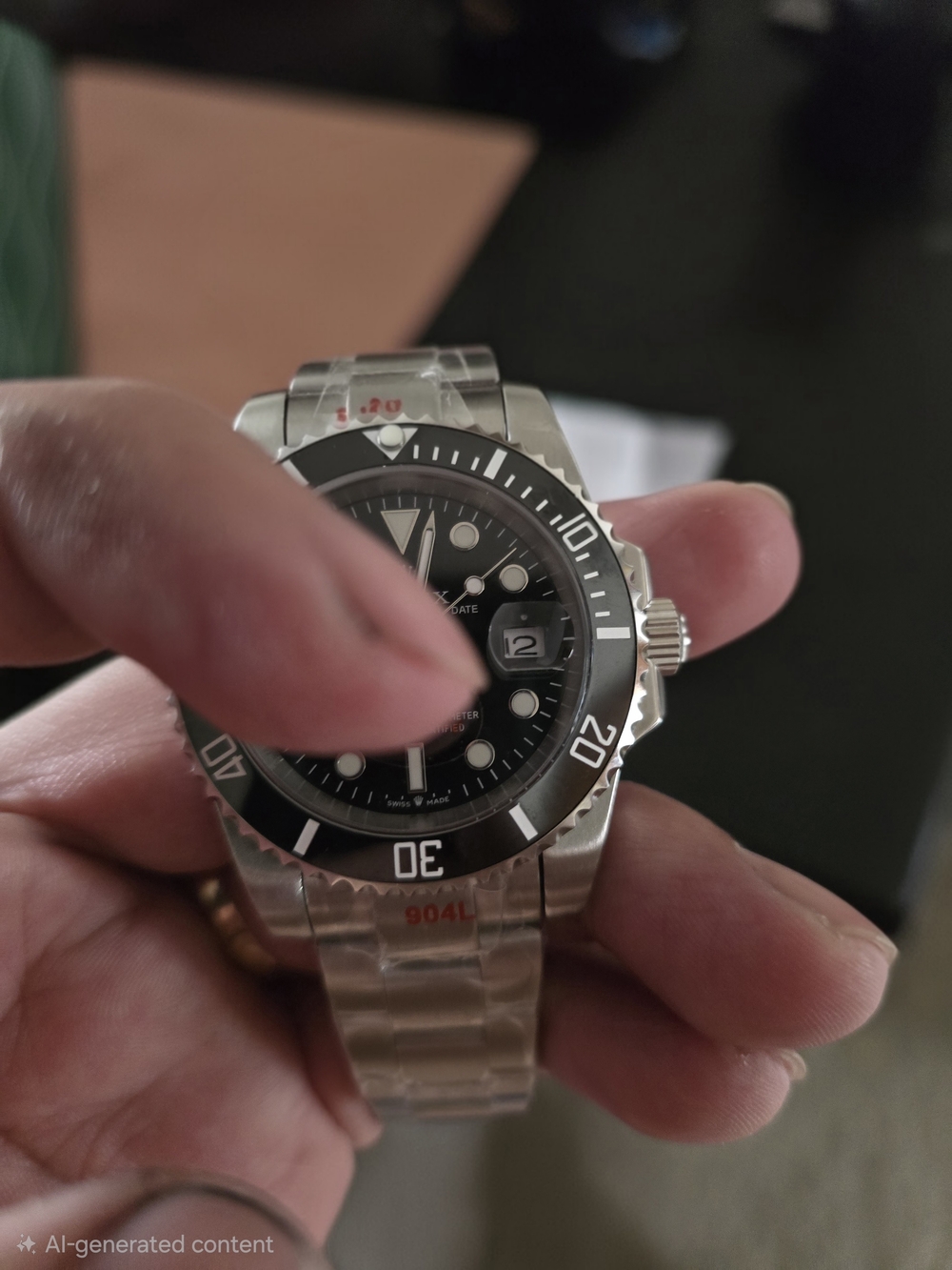 Stainless Steel Black Dial Men's Dive Watch